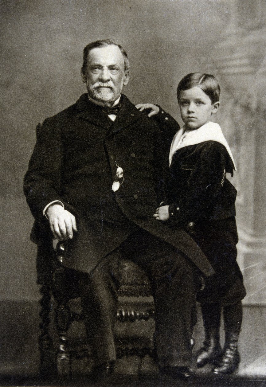 Portrait of Louis Pasteur (1822 - 1895) and His Grandson Louis Pasteur Vallery-Radot in 1893 by Unknown artist