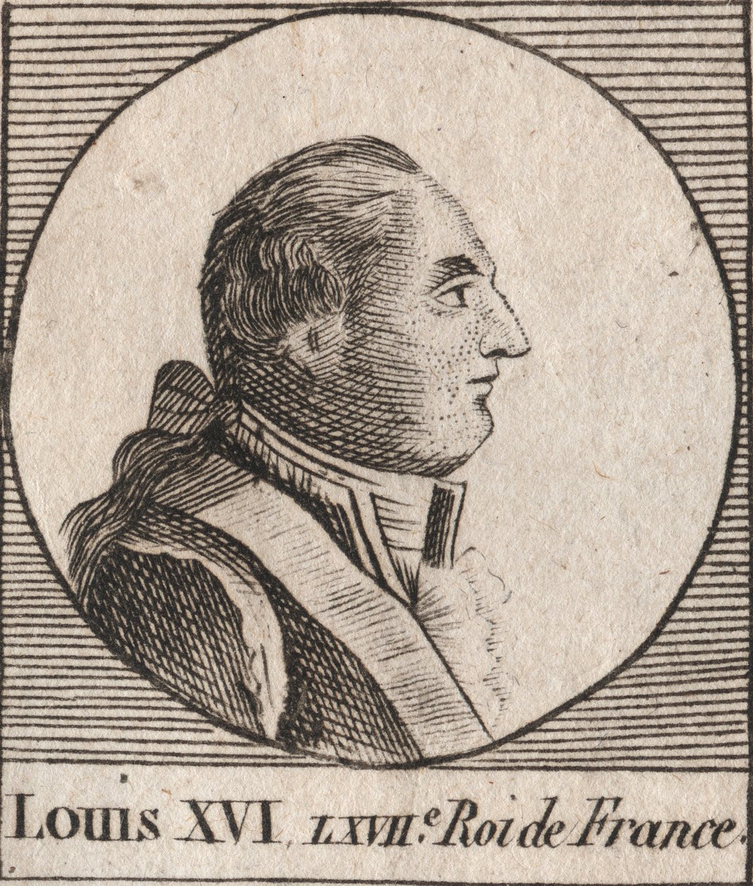 Portrait of Louis XVI (1754-1793), King of France from 1774 to 1791, then King of the French from 1791 to 1792 - Louis XVI King of France and Navarre from 1774 until 1791, then King of the French from 1791 to 1792 - engraving from Instruction sur l