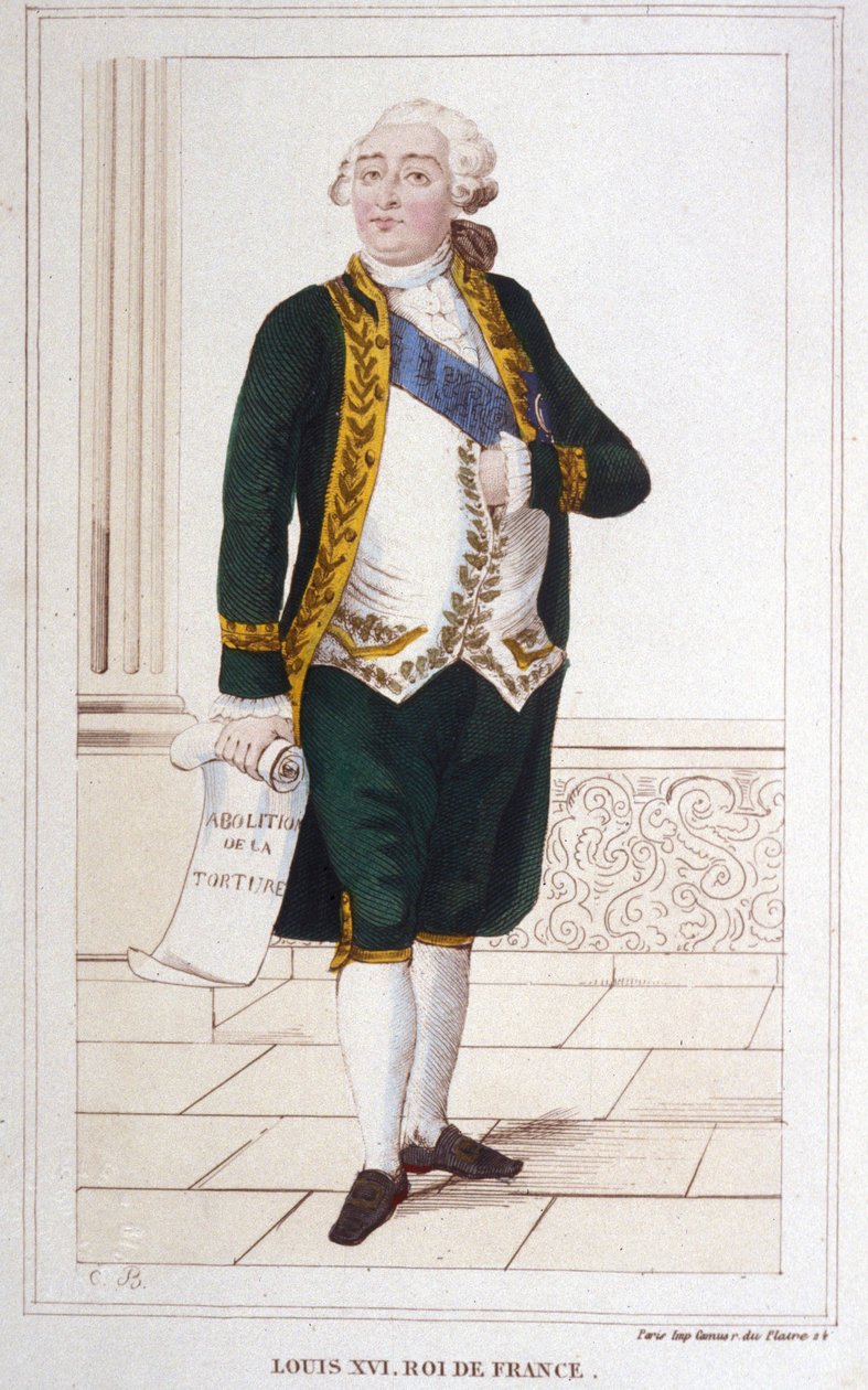 Portrait of Louis XVI (1754 - 1793). Engraving of 1830 by Unknown artist