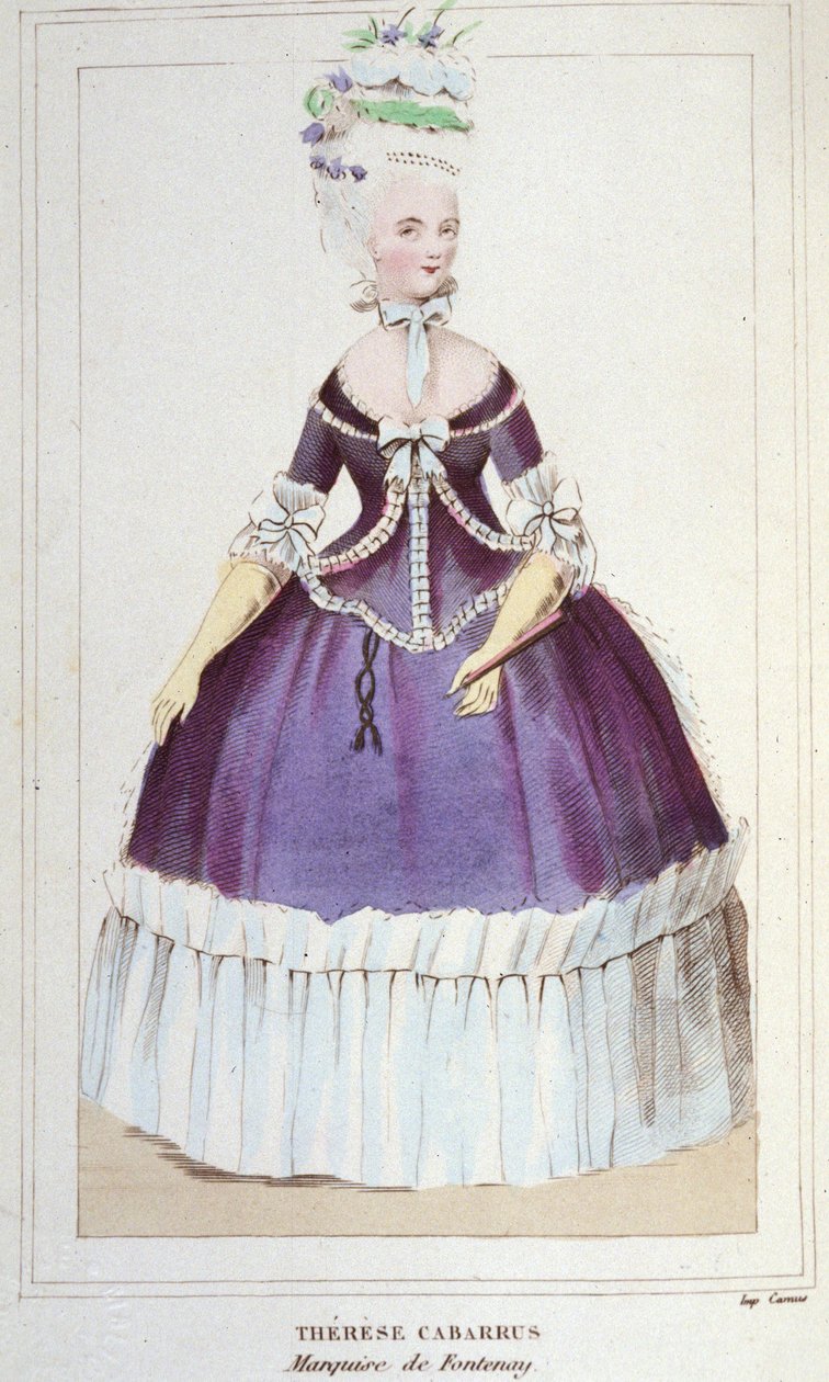 Portrait of Mademoiselle de Fontenay or Teresa Cabarrus, known as Madame Tallien (1773-1835), Marquise de Fontenay. Engraving 1830 by Unknown artist