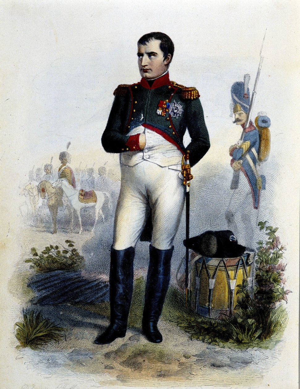 Portrait of Napoleon I. Engraving of the 19th century by Unknown artist