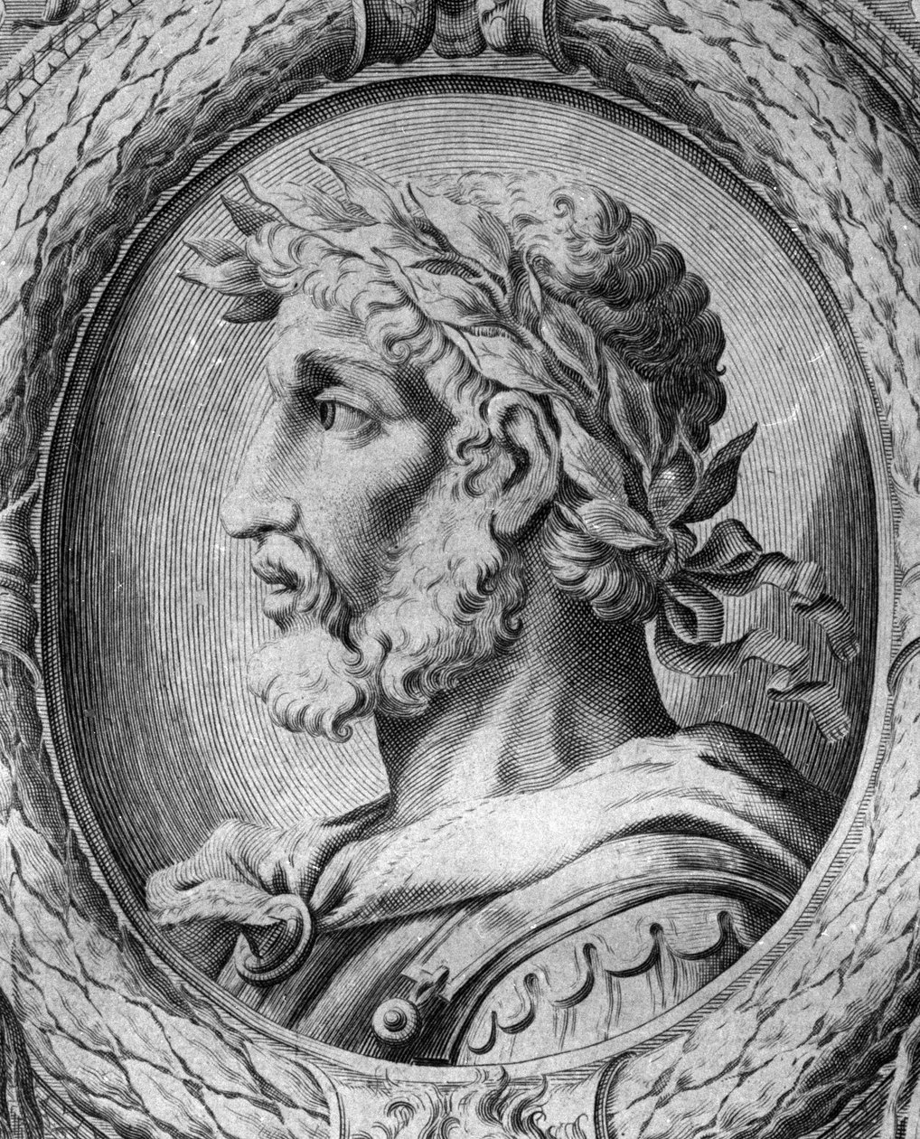 Portrait of Odoacer (Odovacar), leader of the Herules allied to the Huns and minister of Attila (435-493). Engraving of the 18th century. by Unknown artist