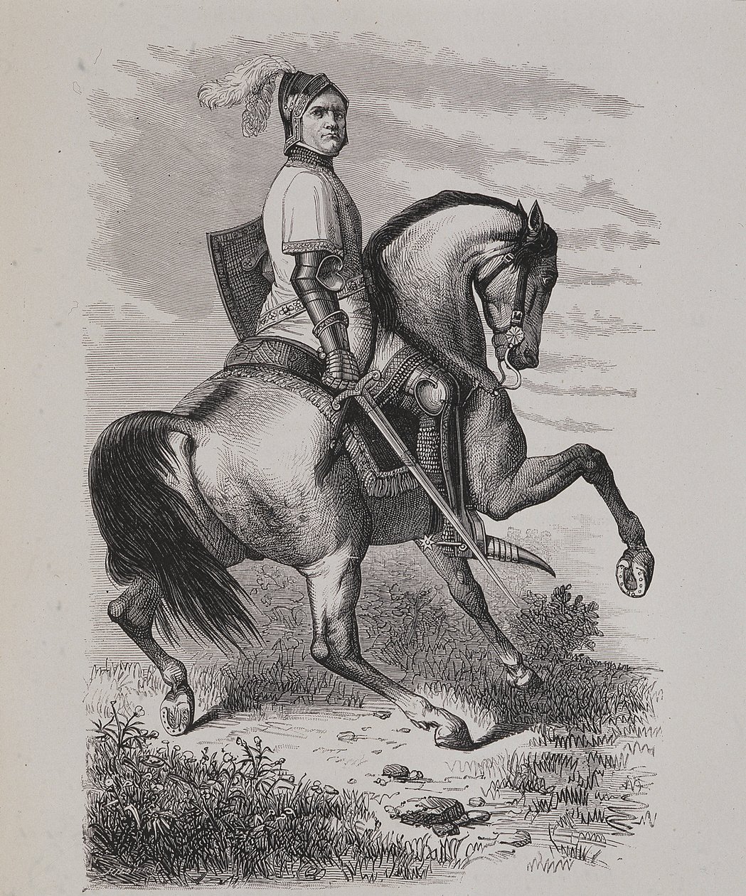 Portrait of Olivier V de Clisson (1336-1407) (The Butcher) on horseback, based on a painting by the Musee de Versailles by Unknown artist
