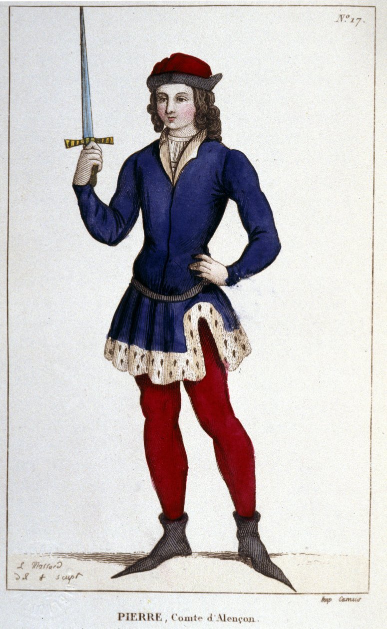 Portrait of Pierre, Count of Alençon. Engraving of 1830 by Unknown artist