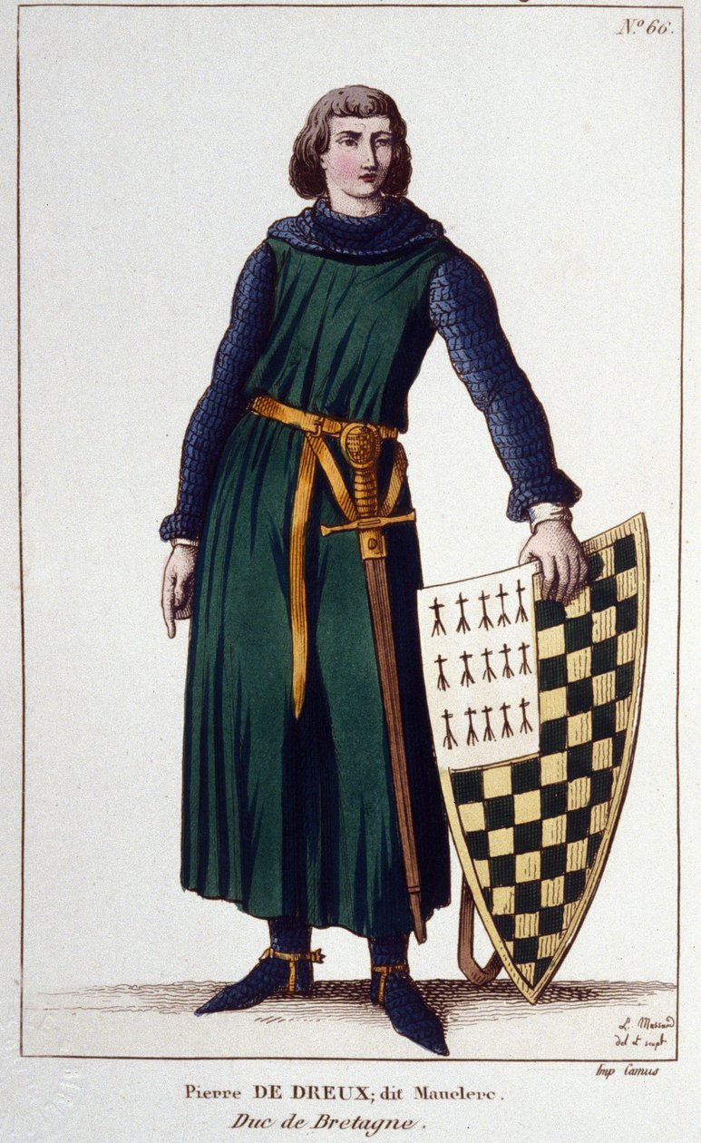 Portrait of Pierre de Dreux, Duke in 1213, Engraving of 1830 by Unknown artist