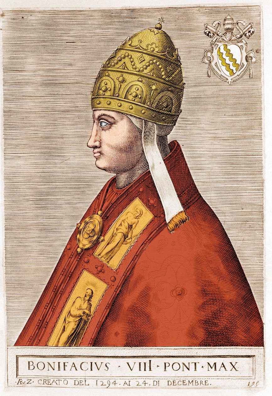 Portrait of Pope Boniface VIII (Benedetto Caetani dit Bonifacio VIII by Unknown artist