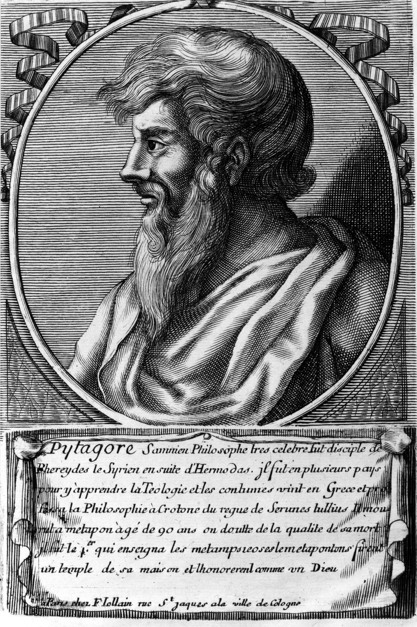 Portrait of Pythagoras (ca. 570 - around 480 BC), Greek mathematician and philosopher by Unknown artist