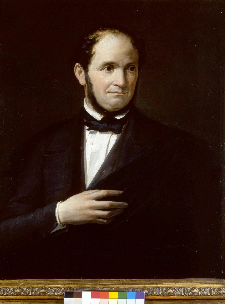Portrait of Saverio Mercadante (1795-1870), Italian composer, anonymous painting. Museo teatrale della scala, Milan by Unknown artist