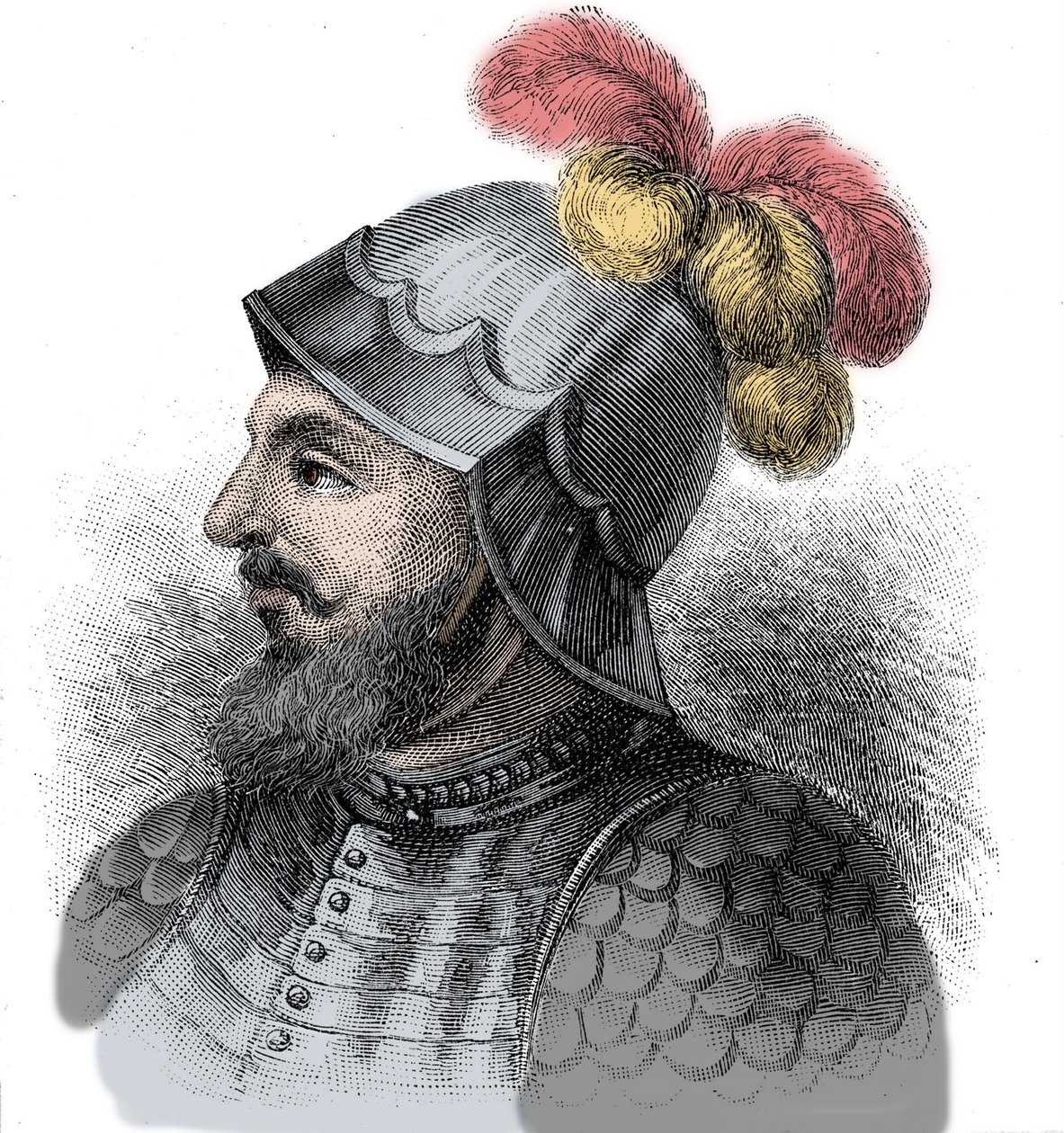 Portrait of Vasco Nunez de Balboa, Spanish Conquistador (Engraving, 19th Century) by Unknown artist