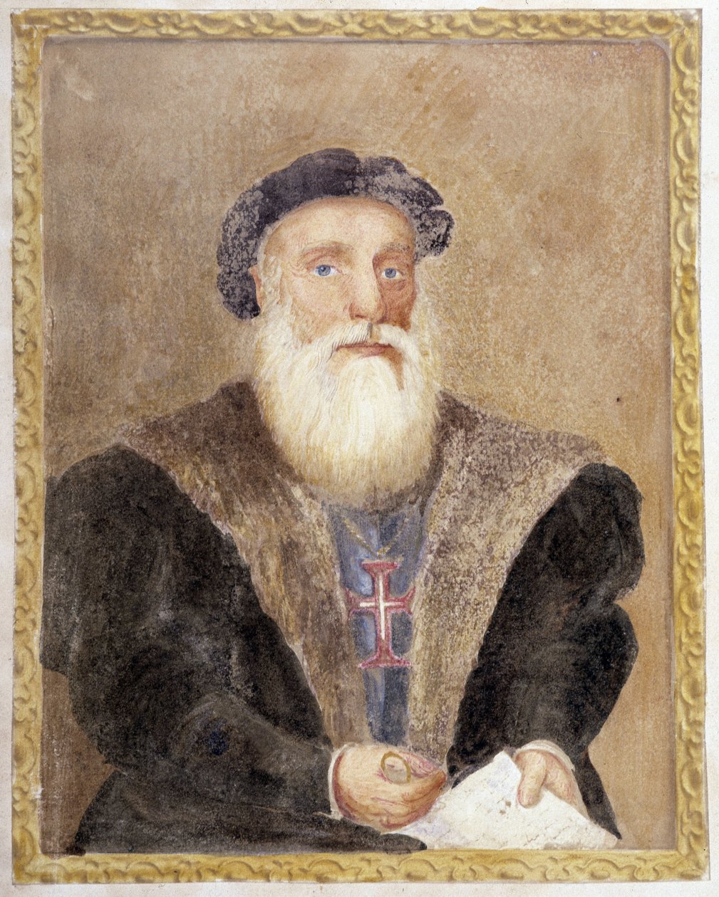 Portrait of Vasco de Gama - in The Life of Prince Henri of Portugal Surnamed the Navigator by Richard Henri Major by Unknown artist