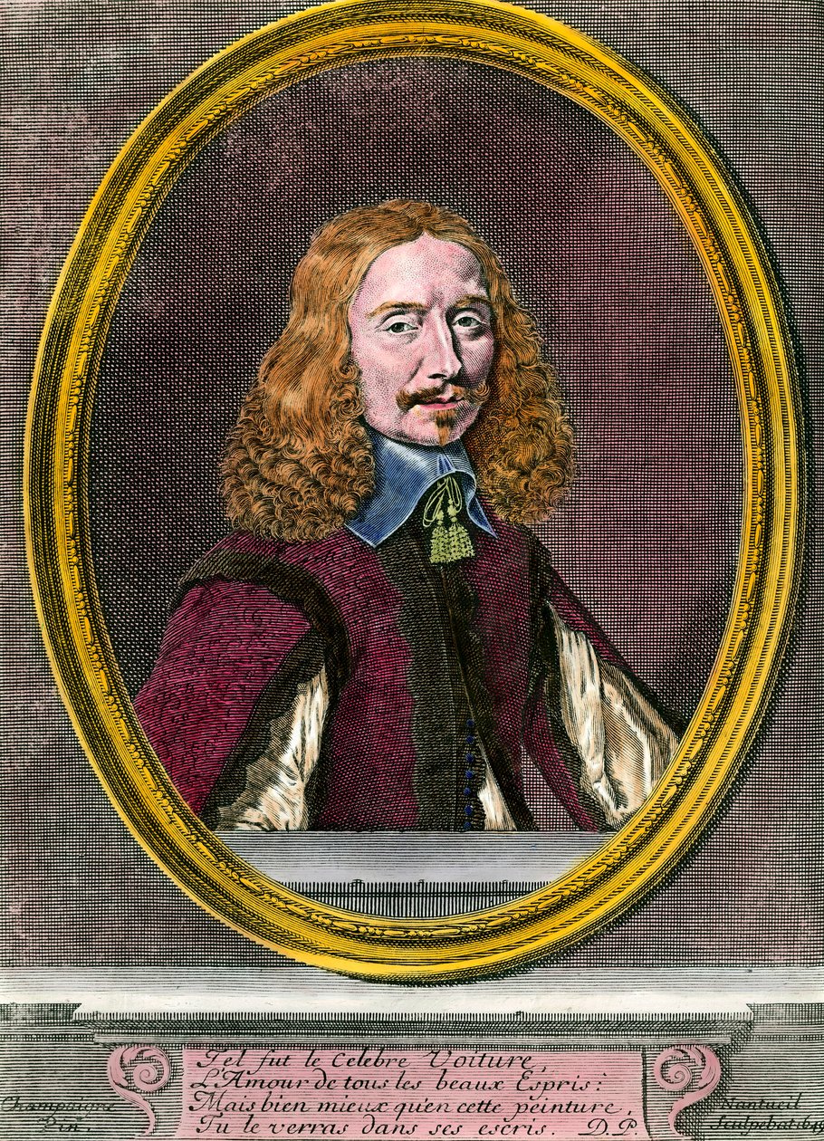 Portrait of Vincent Car, French writer (Engraving of the 18th century) by Unknown artist