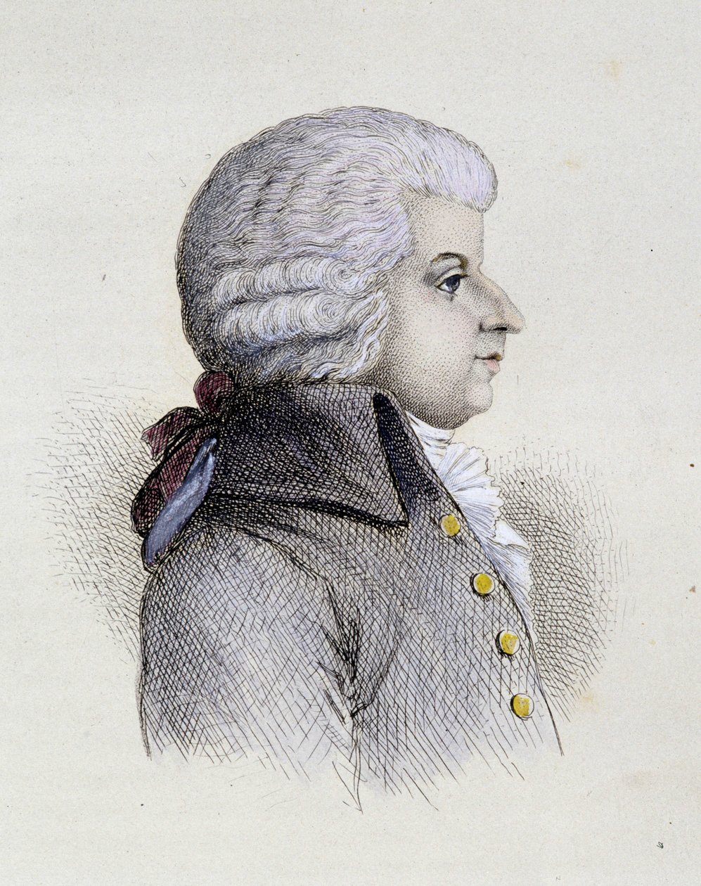 Portrait of Wolfgang Amadeus Mozart (1756-1791) young - engraving by Unknown artist