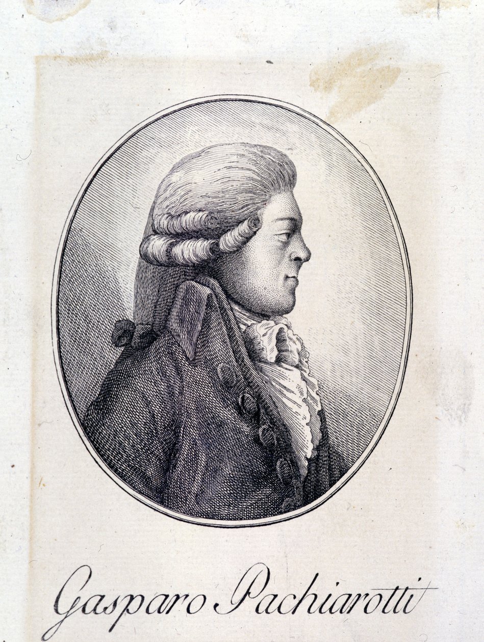 Portrait of the Italian castrato Gasparo Pacchierotti (Pacchiarotti) (1740 - 1821). 19th century engraving. by Unknown artist