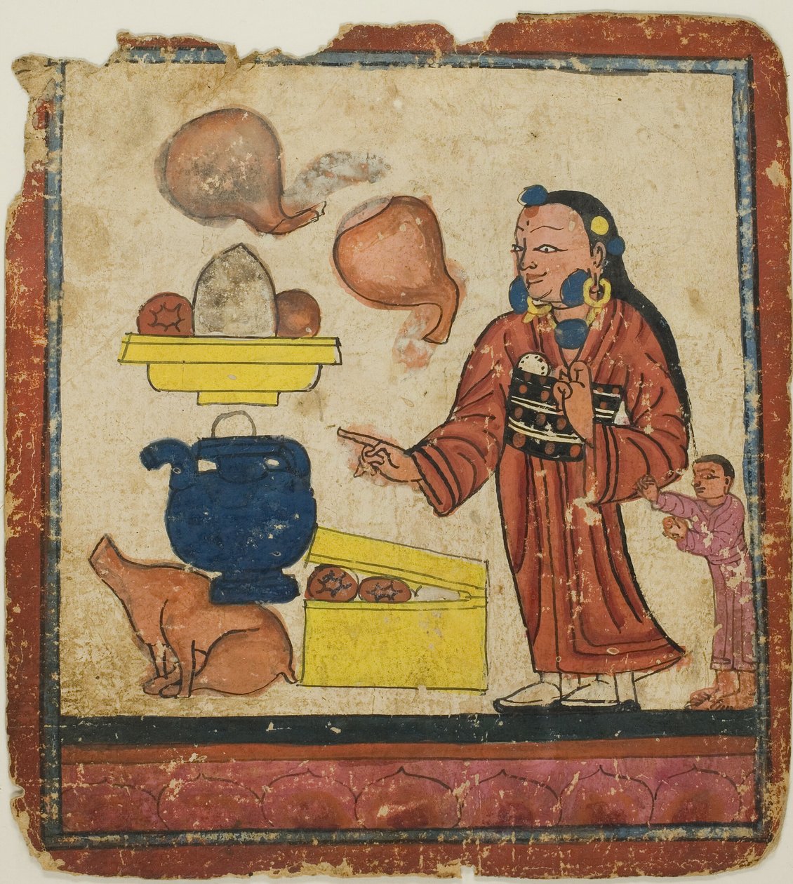 Presentation of Offerings, from a Set of Initiation Cards (Tsakali) by Unknown artist