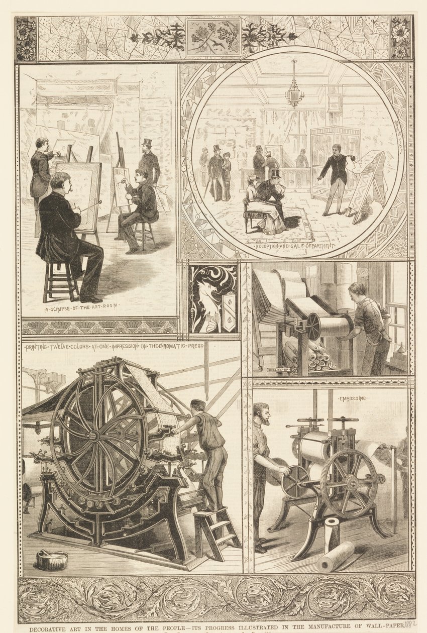 Processes of Wallpaper Production by Unknown artist