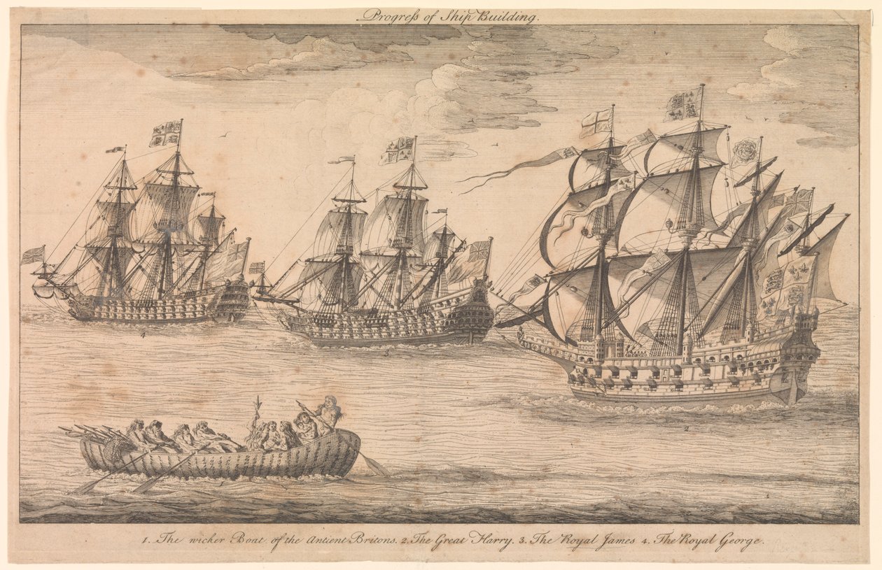 Progress of Ship Building by Unknown artist