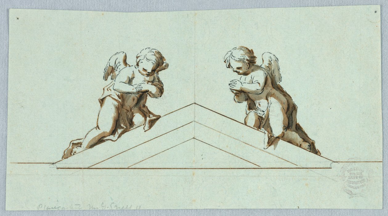 Project for an Altar with Angels and Pediment by Unknown artist