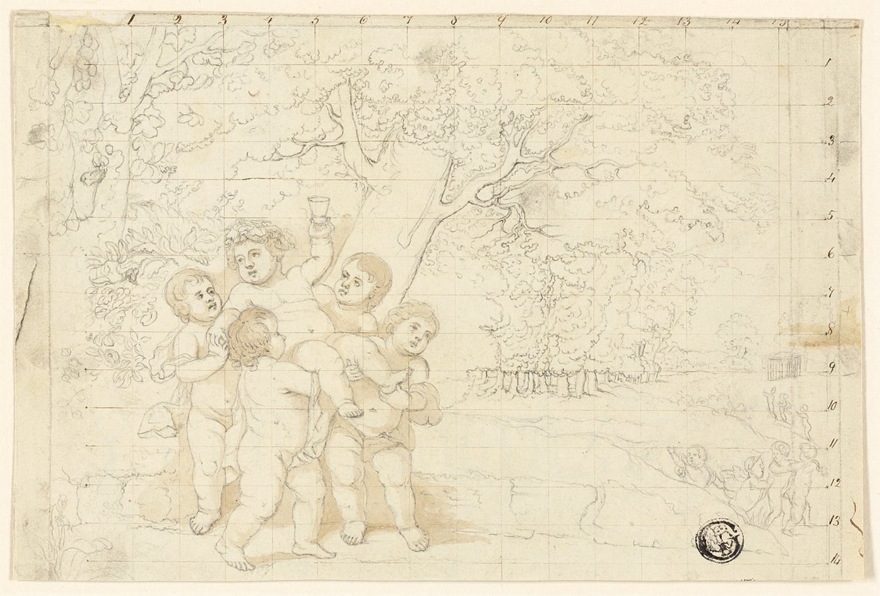 Putti Carrying Young Bacchus by Unknown artist