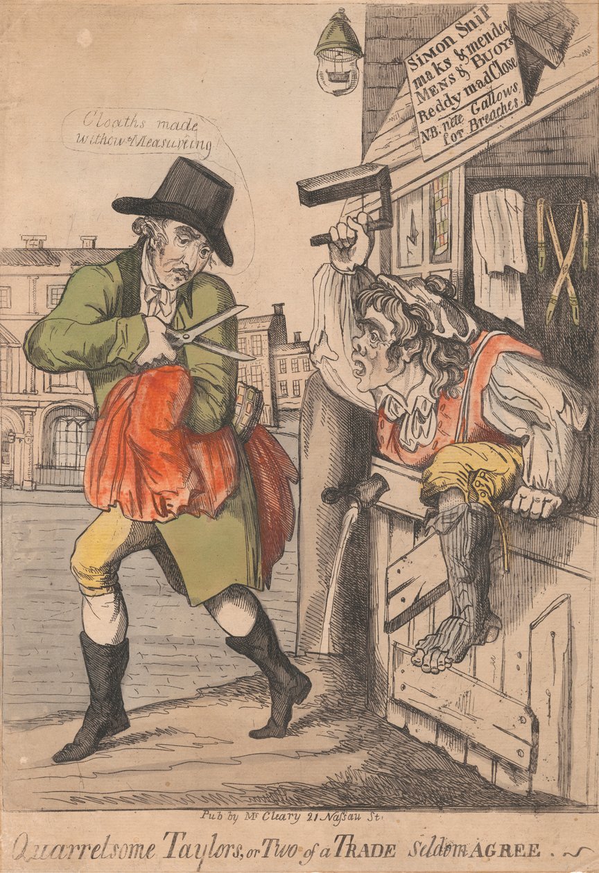 Quarrelsome Taylors, or Two of a Trade Seldom Agree by Unknown artist