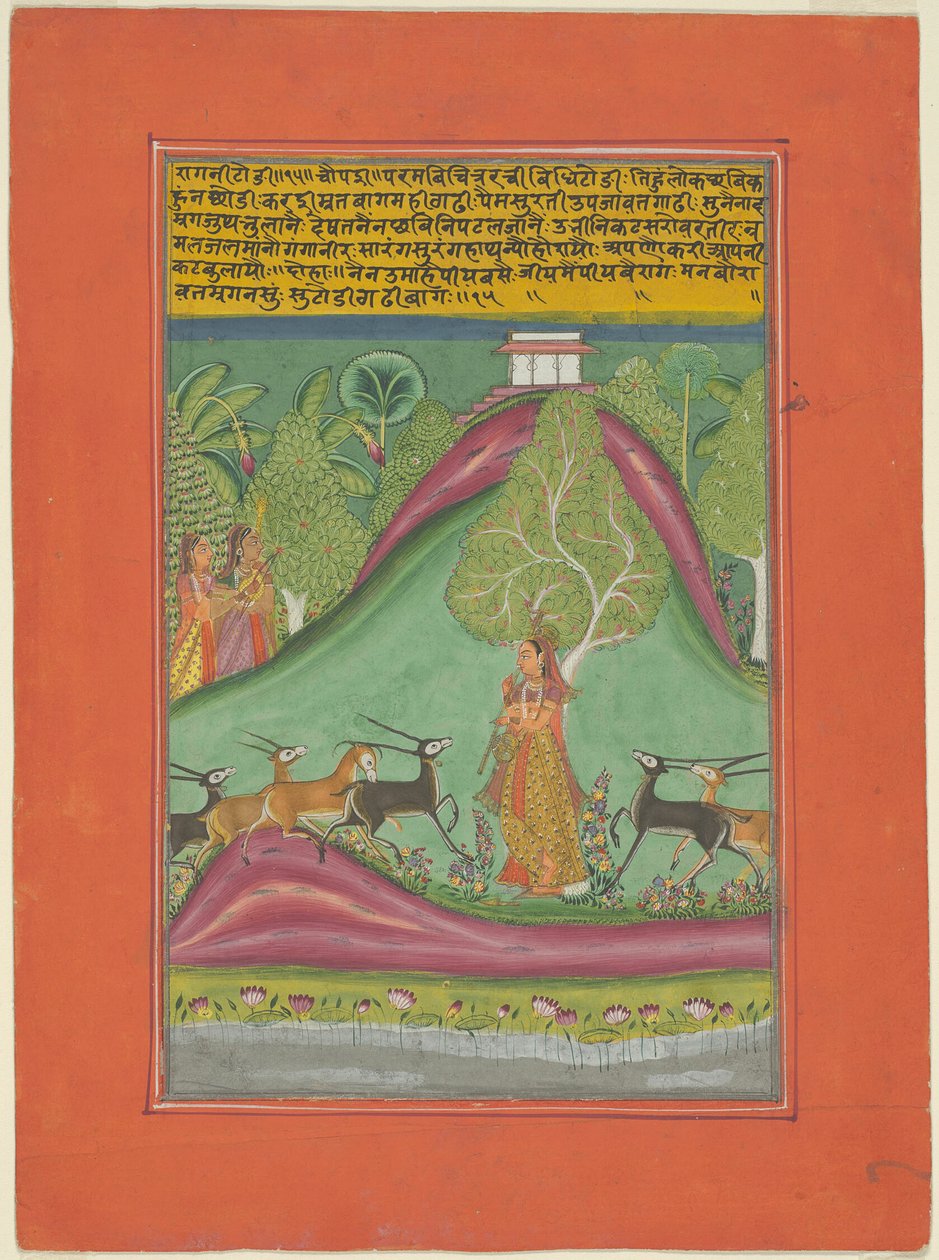 Ragini Todi, Page from a Jaipur Ragamala Set by Unknown artist