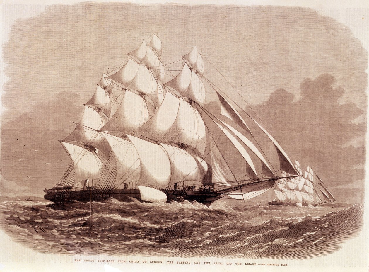 Regatta Between the Ariel and Taeping Clippers in 1866 by Unknown artist
