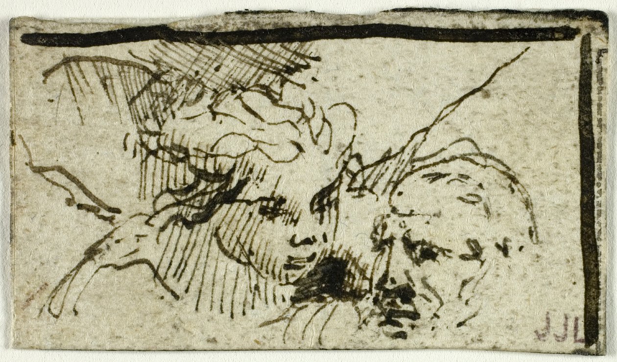 Sacrifice of Isaac - Heads of Abraham and Angel by Unknown artist