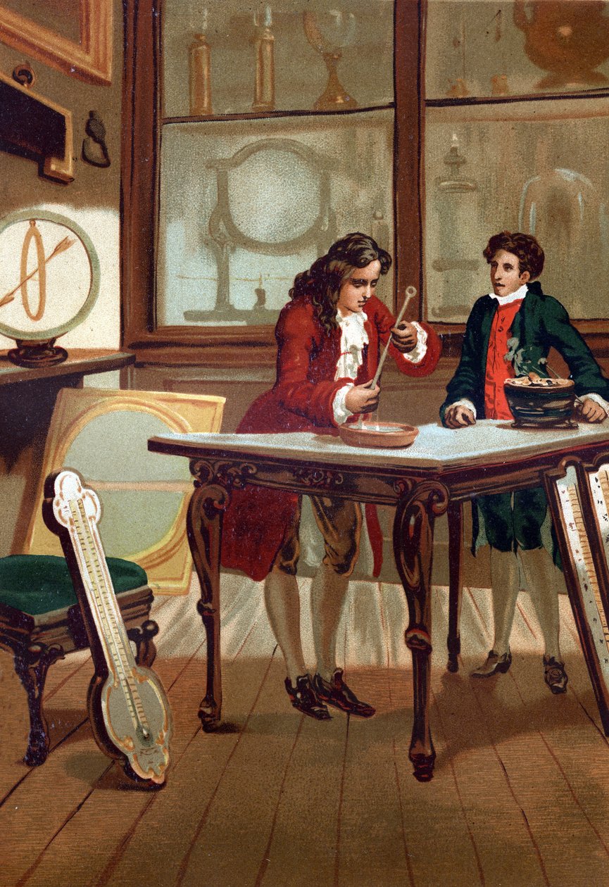 René Antoine Ferchault de Réaumur (1683-1757), French chemist and physicist, building his thermometer in 1730. After 