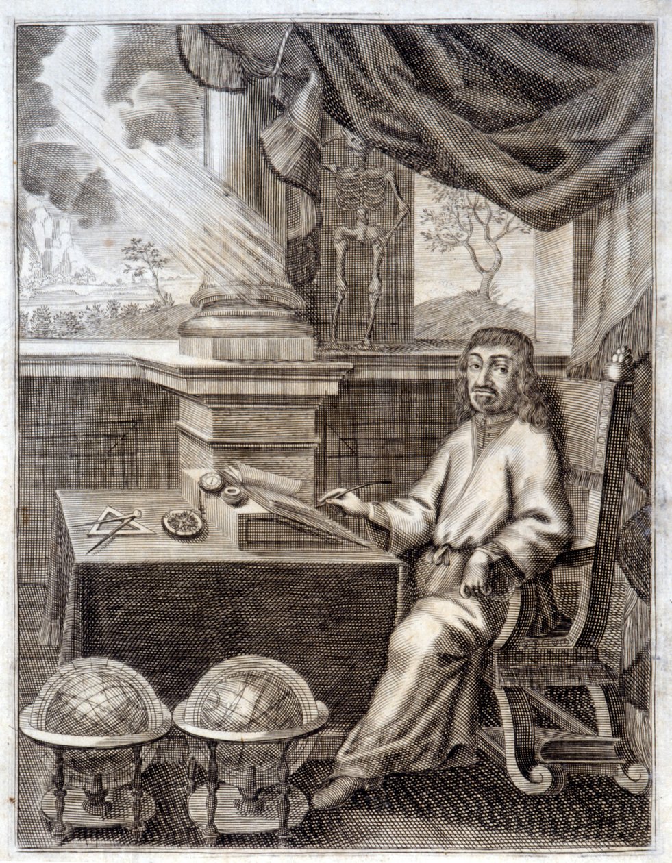 René Descartes in His Office with Scientific Equipment by Unknown artist