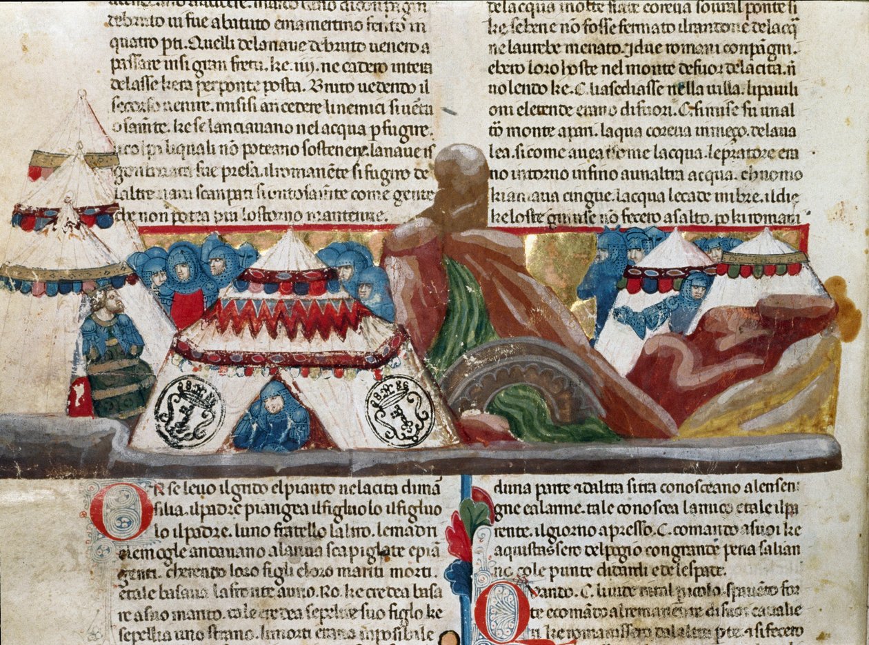 Representation of Julius Caesar Sitting Near His Military Camp (Detail) by Unknown artist