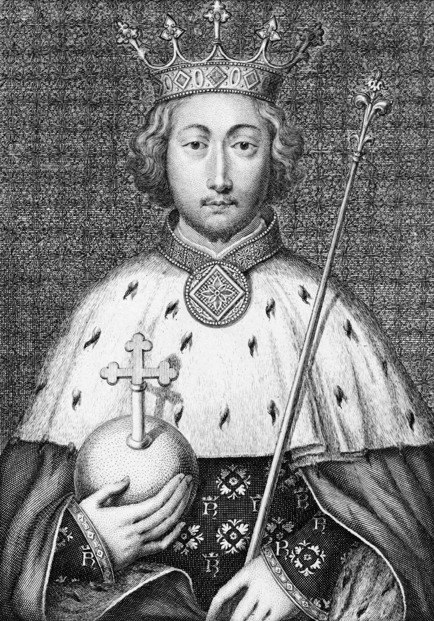 Richard II (1367 to 1400) King of England. Engraving of the 18th century by Unknown artist