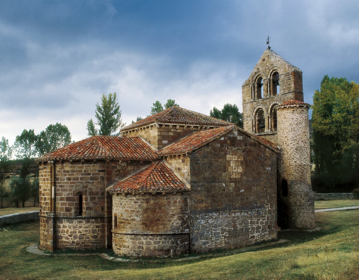Romanesque art: view of the Church of San Salvador de Cantamuda, Spain by Unknown artist