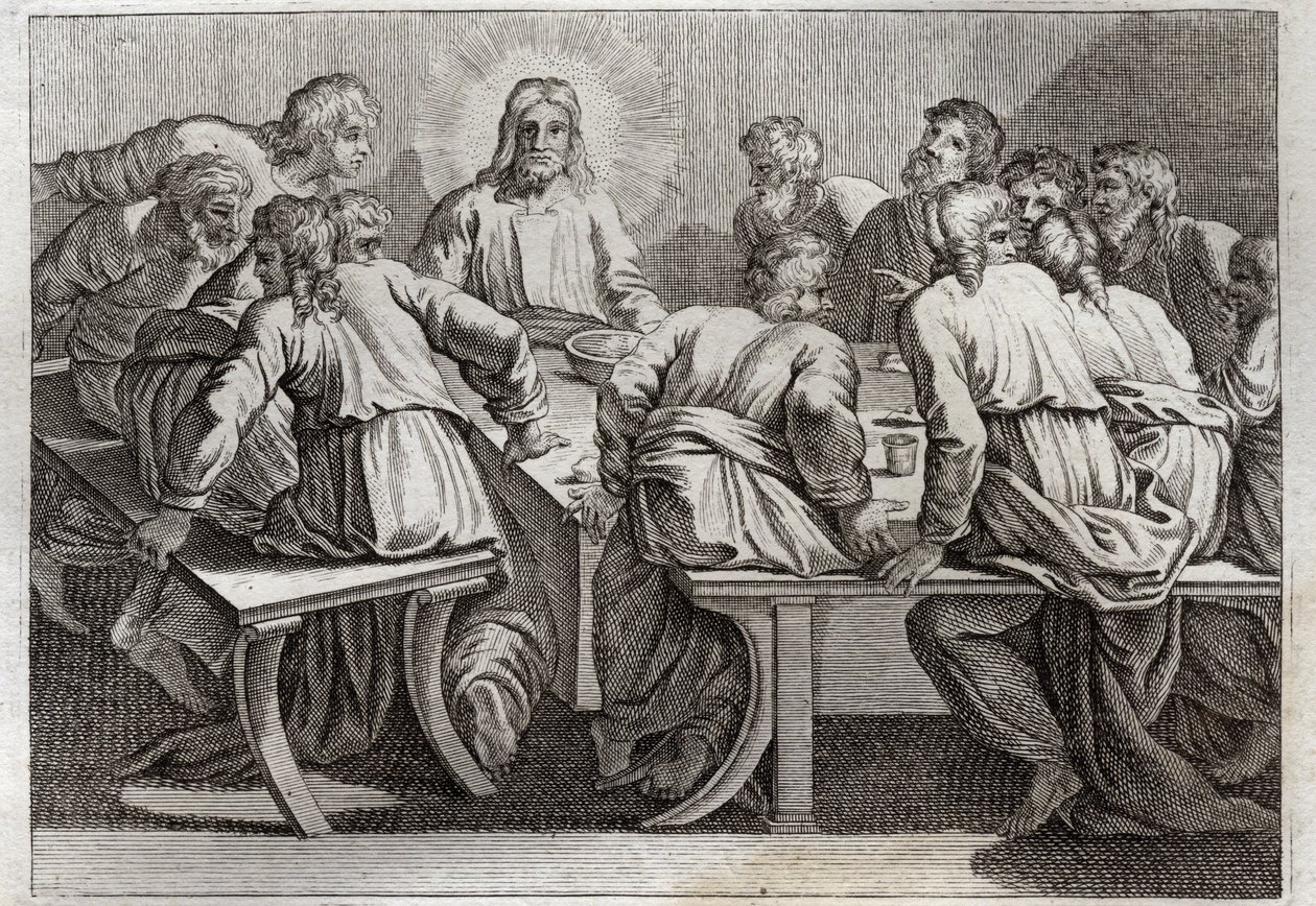 Royaumont Bible, New Testament: The Last Supper (illustration from 1811) by Unknown artist