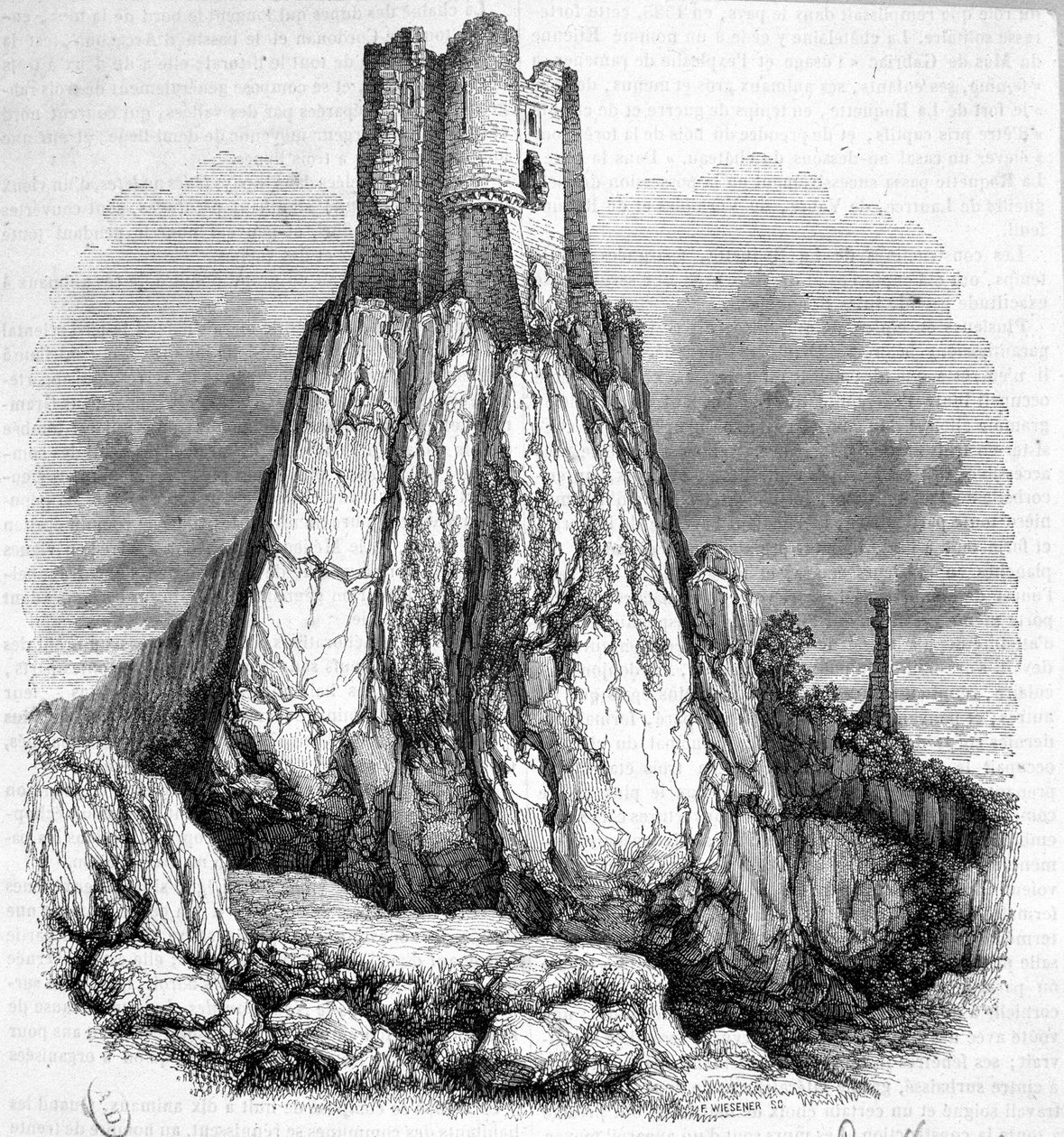 Ruins of the Castle of La Roquette - Engraving by Unknown artist