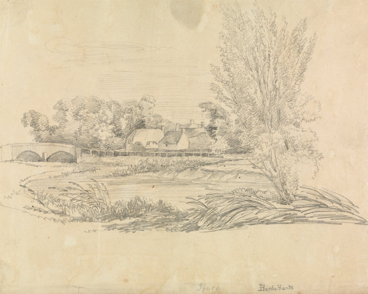 Rural Landscape with Bridge and Cottages by Unknown artist