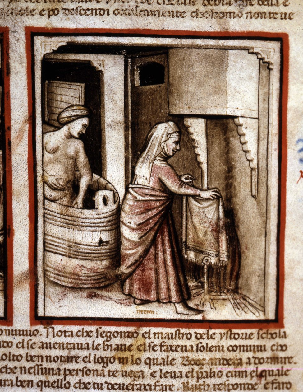 Ruth makes her toilet with the help of her mother-in-law Noemi before ...