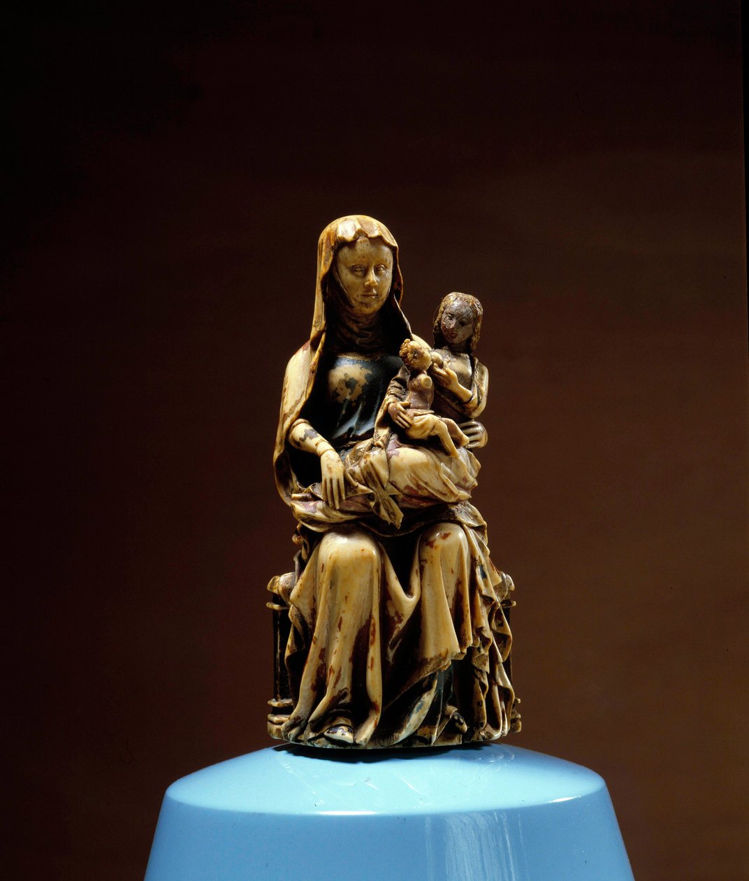Saint Anne, the Virgin and Child Ivory sculpture of the 14th century. Musee Vivenel, Compiegne by Unknown artist