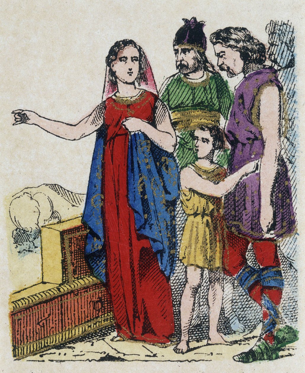 Sainte Genevieve (422-502), patron saint of Paris, dissuaded Parisians from abandoning their city, which was threatened in 451 by Attila, king of the Huns by Unknown artist