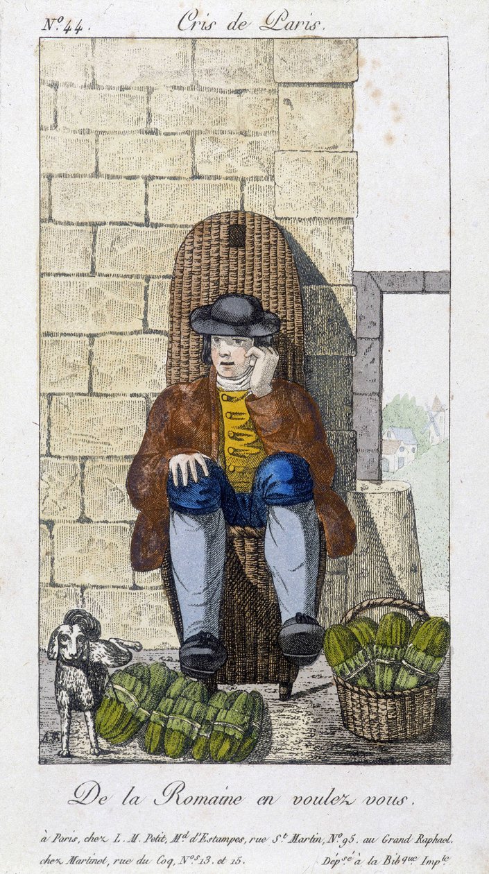 Salad salesman - in Cris de Paris, early 19th century by Unknown artist