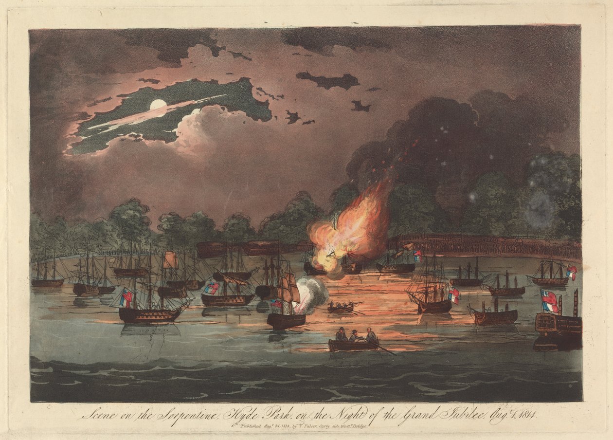 Scene on the Serpentine, Hyde Park on the Night of the Grand Jubilee, August 1, 1814 by Unknown artist