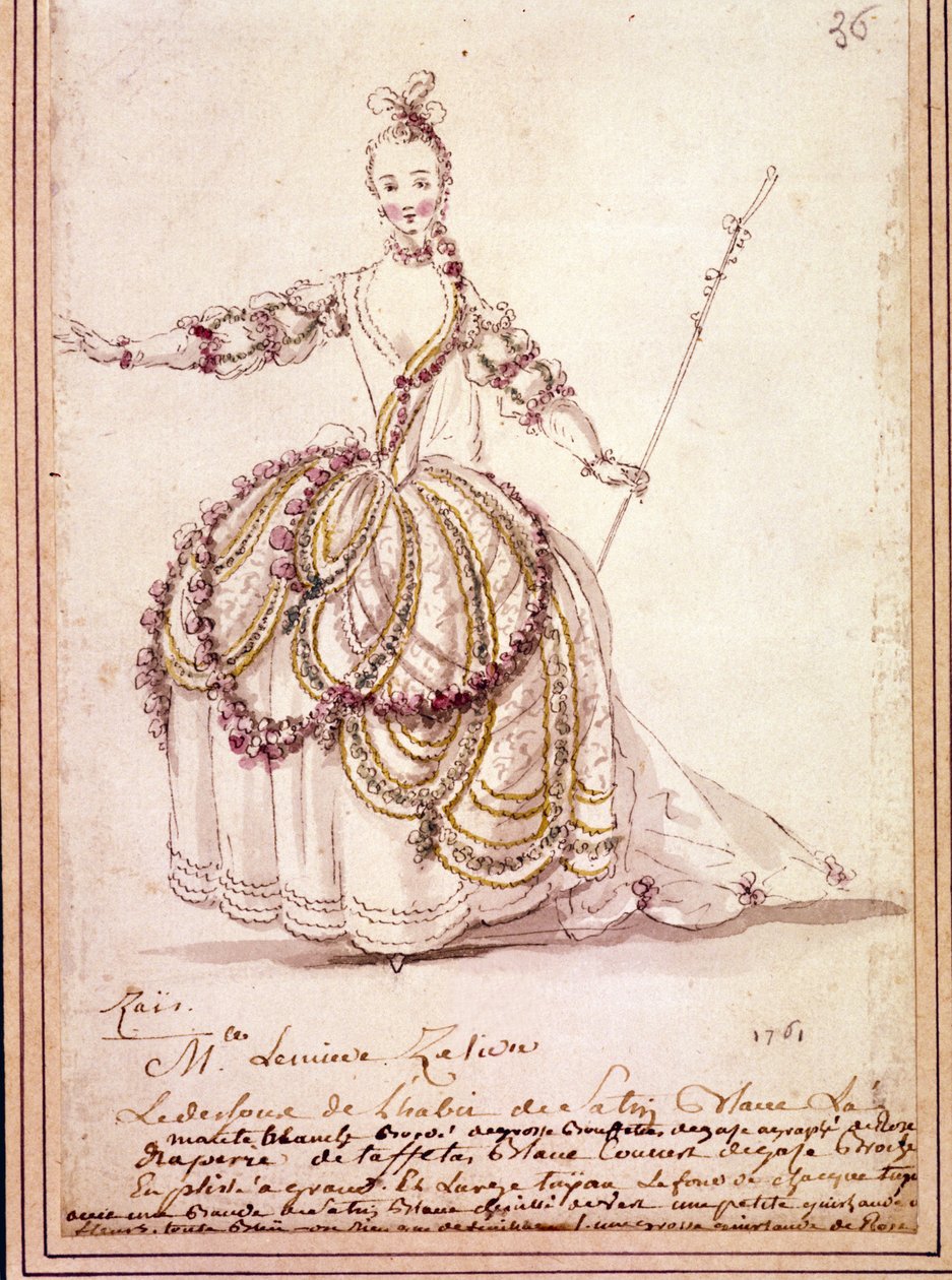 Scenography: costume drawing for the pastoral 