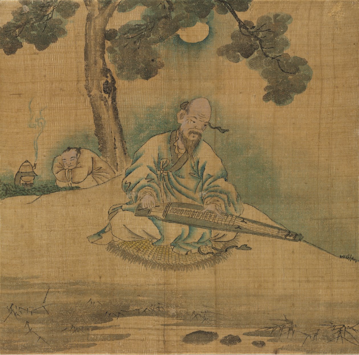 Scholar Playing a Qin by Unknown artist