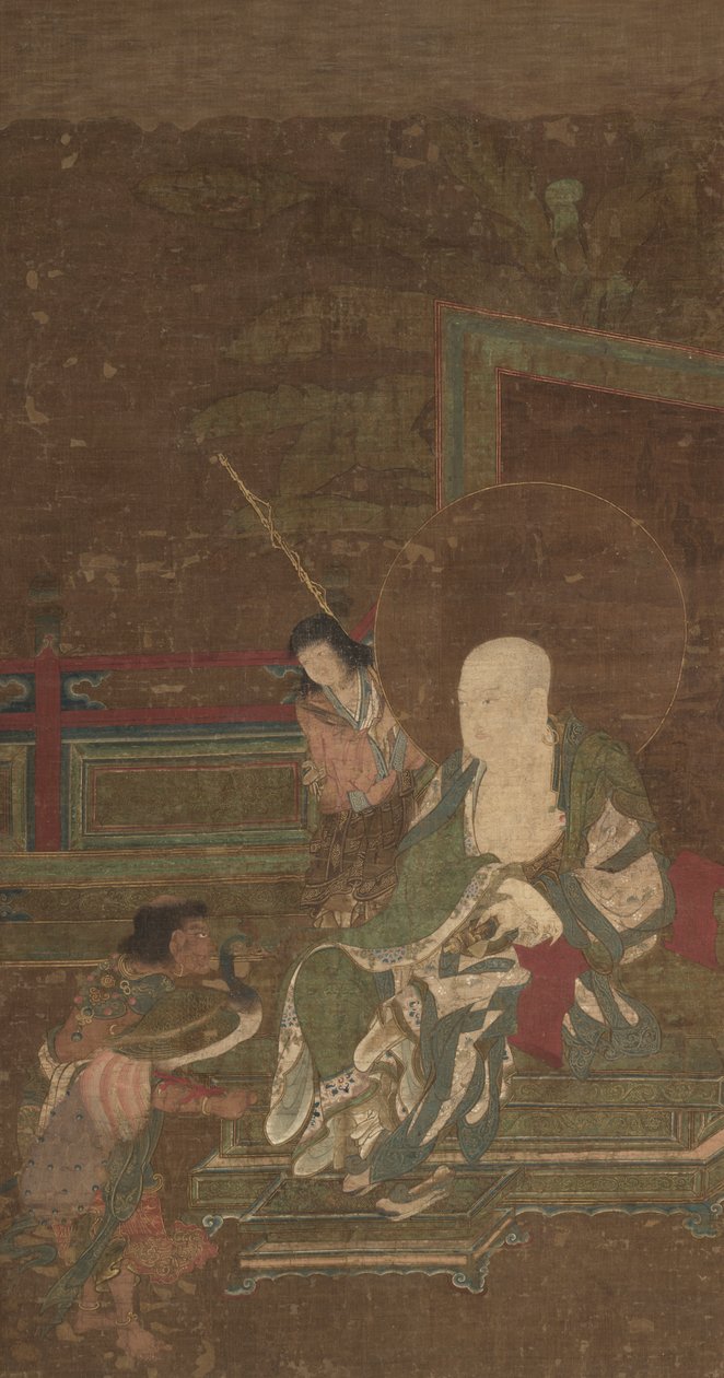 Seated Arhat with Two Attendants by Unknown artist