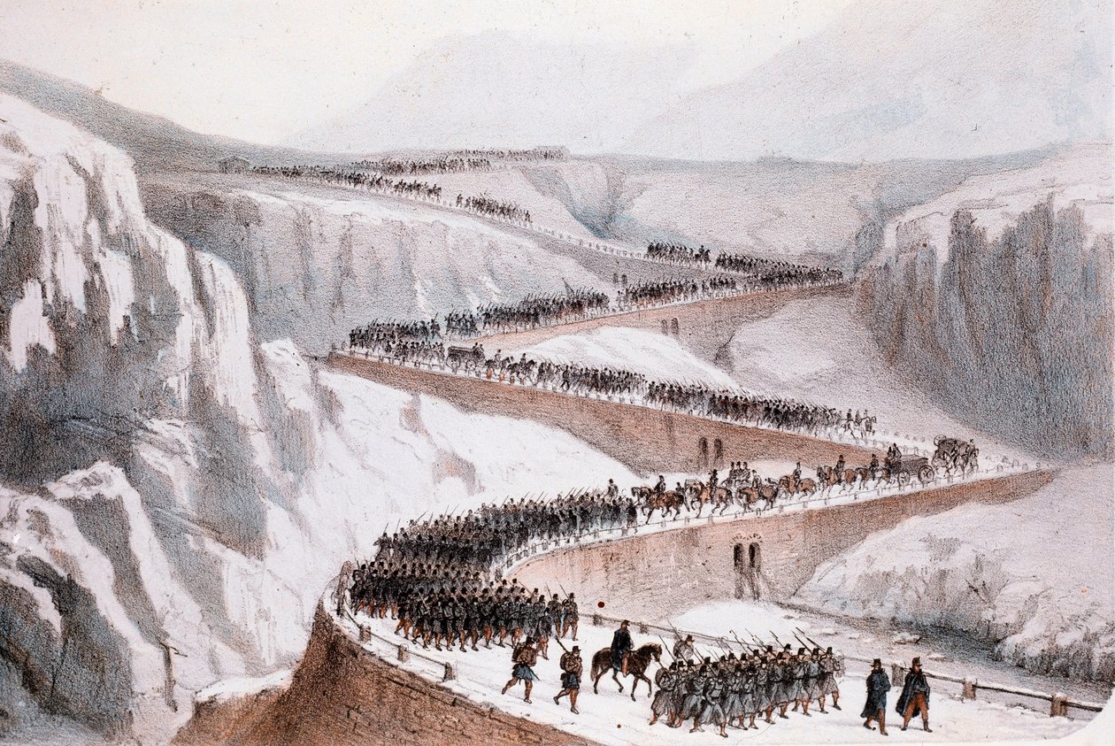 Second Italian War of Independence: The Passage of Moncenisio by the French Army by Unknown artist