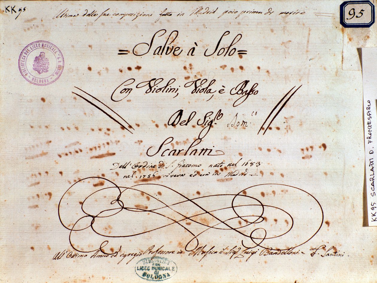 Sheet Music Page for Salve Regina by Domenico Scarlatti by Unknown artist