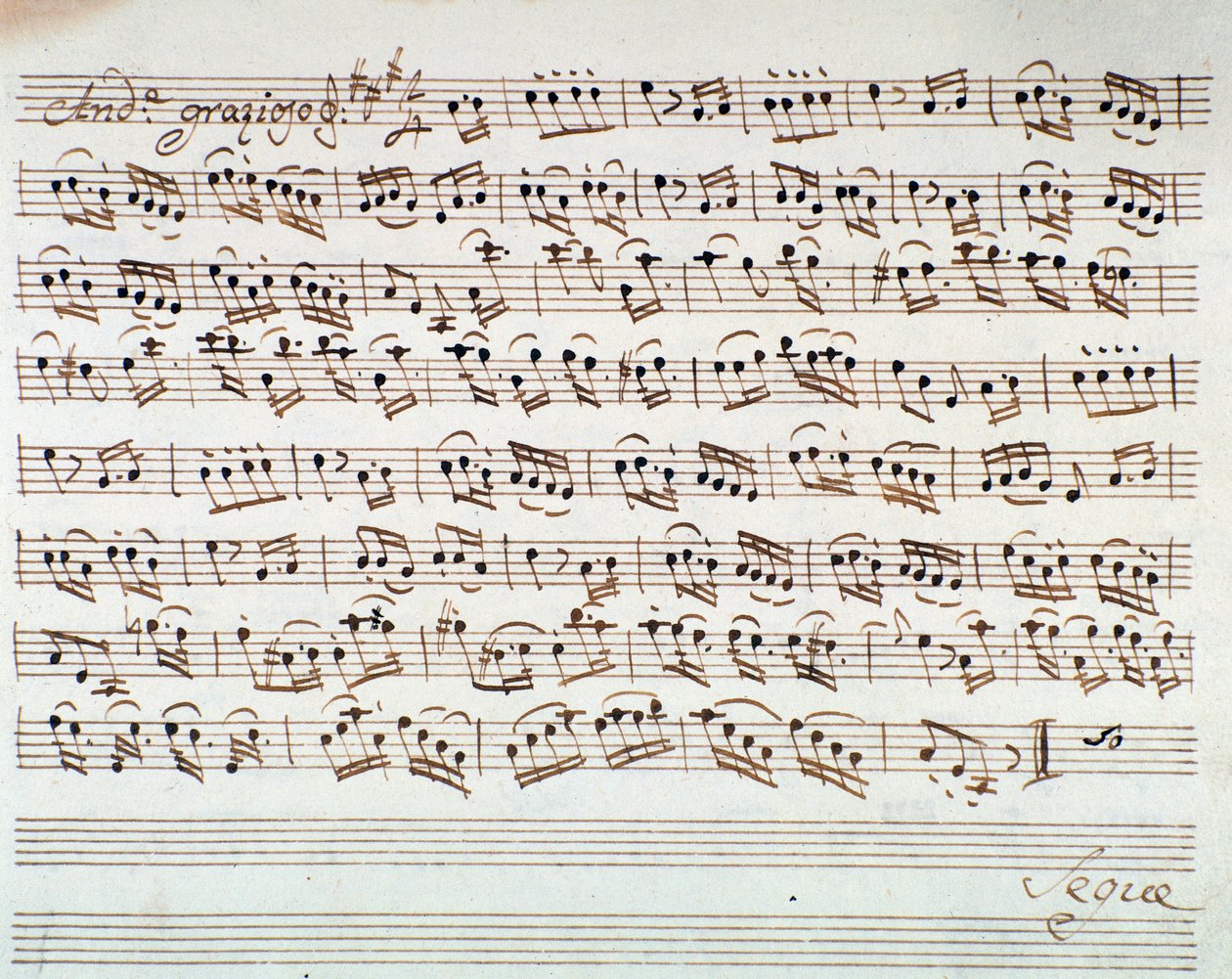 Sheet Music Page for the First Violin in the Opening of 