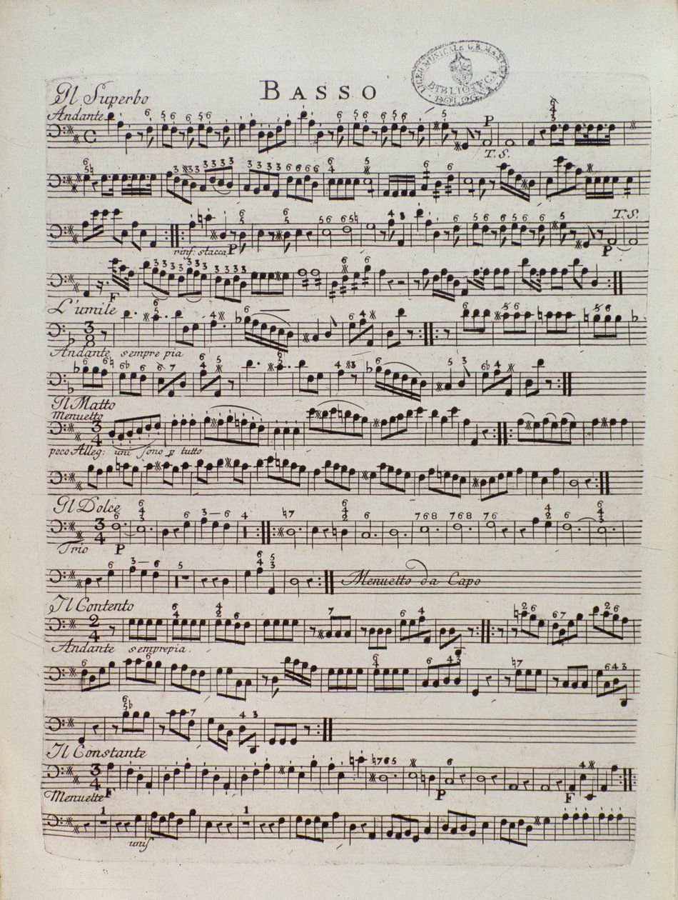Sheet music page of the Periodic Symphony by Karl Ditters von Dittersdorf by Unknown artist