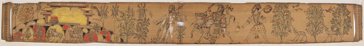 Shiva and His Followers Return to Mount Kailash (verso), from a Romance of Chandrabhanu and Lavanyavati of Upendra Bhanja (1670–1740) by Unknown artist