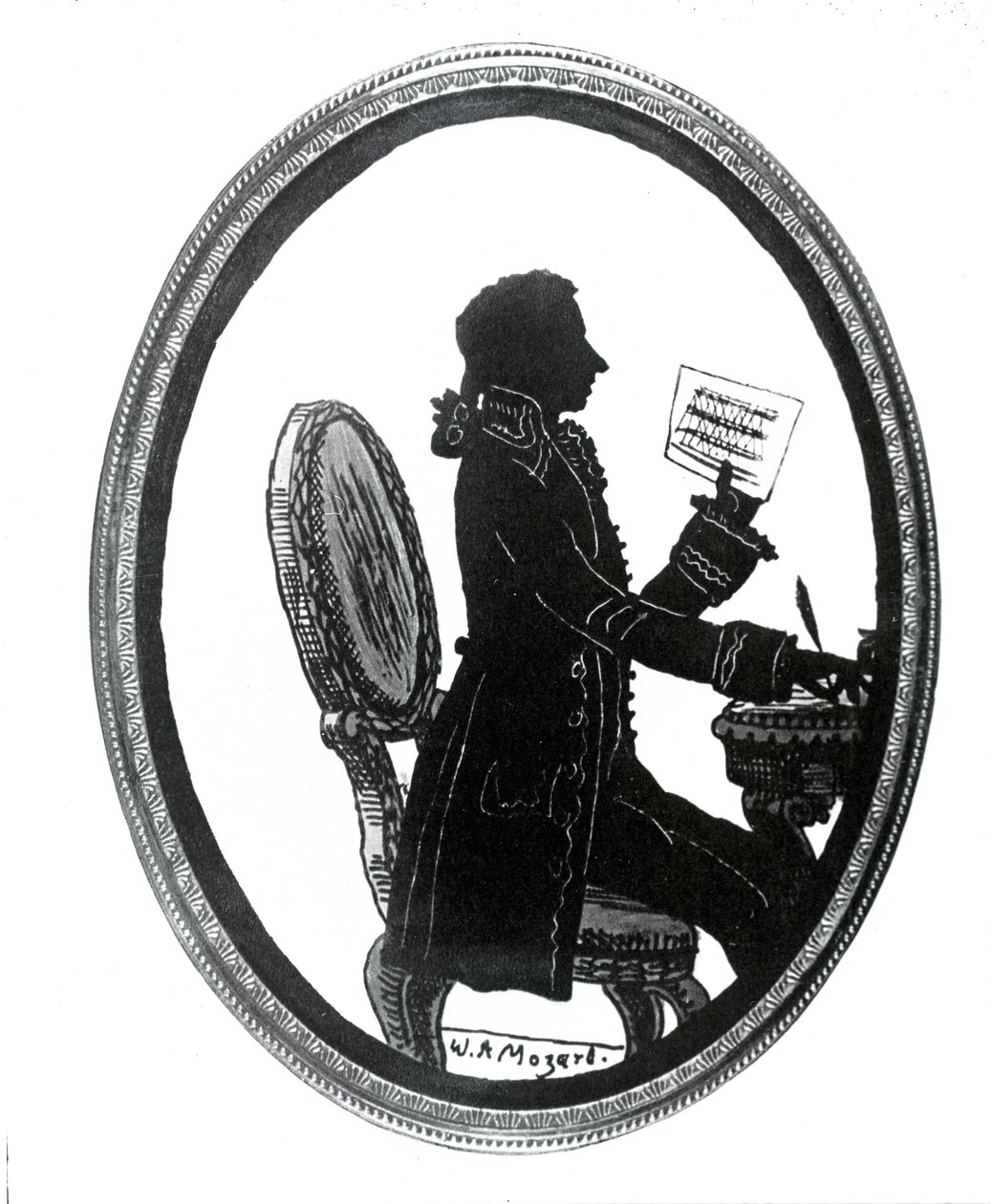 Silhouette of the composer Wolfgang Amadeus Mozart by Unknown artist