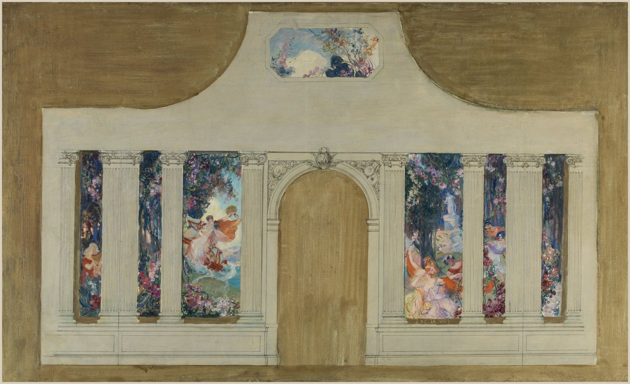 Sketch for a Set: Farandole of Young Women with Flowers by Unknown artist