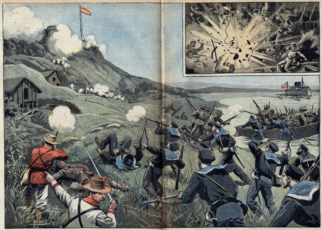 Spanish-American War or Cuban War of Independence (1868-1898) between Spain and North America by Unknown artist